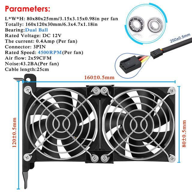 Universal VGA Cooler 80MM 90MM Ultra Quiet Desktop Computer Chassis PCI Graphics Card Double Fan&Triple Fan Radiator