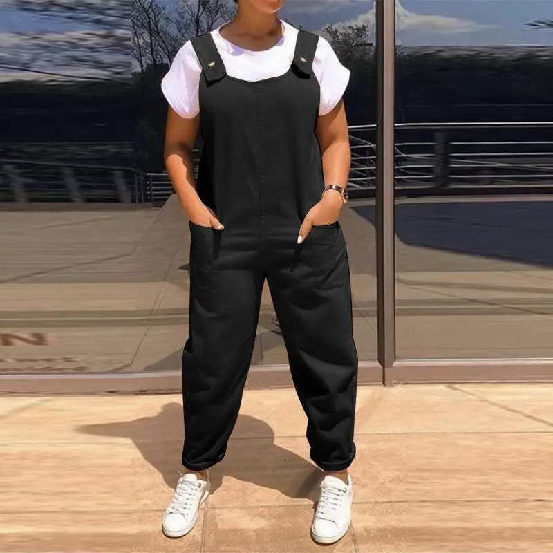 Loose Solid Overalls VONDA Women 
