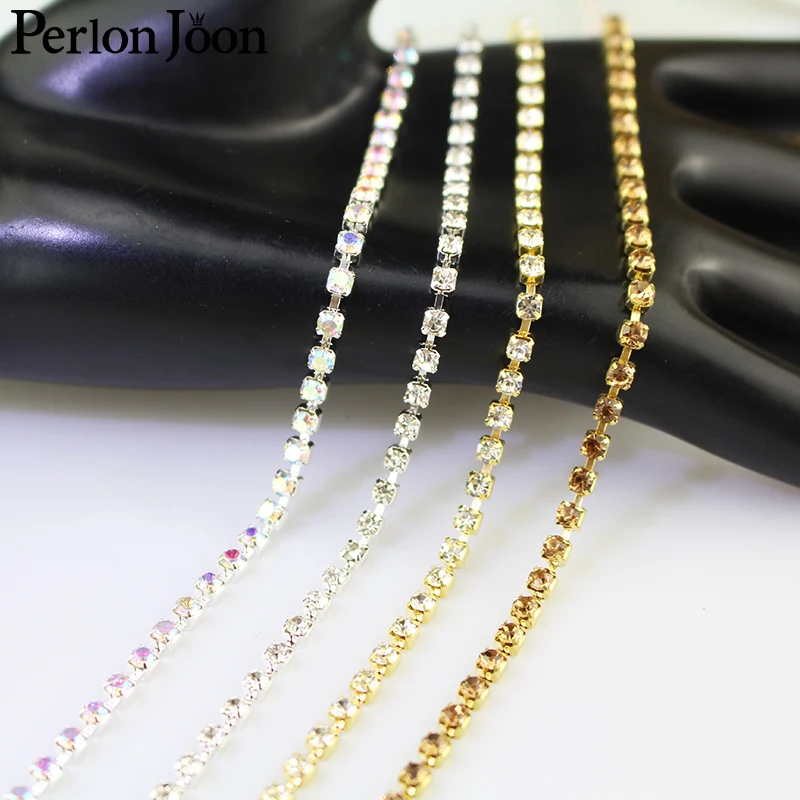 18 yards/lot Kristall Strass kupfer basis Mehrere farben strass dekoration kette auf colthing tasche schuhe zubehör SS08-16