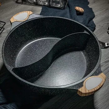 

Stone mandarin duck pot special purpose of induction cooker household chafing dish thickened non stick pot 4--6people hotpot