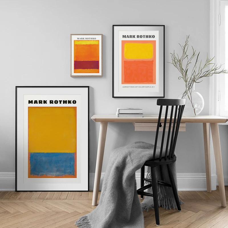 

MARK ROTHKO Famous Abstract Multicolor Art Wall Canvas Painting Picture Posters and Prints For Living Room Gallery Home Decor