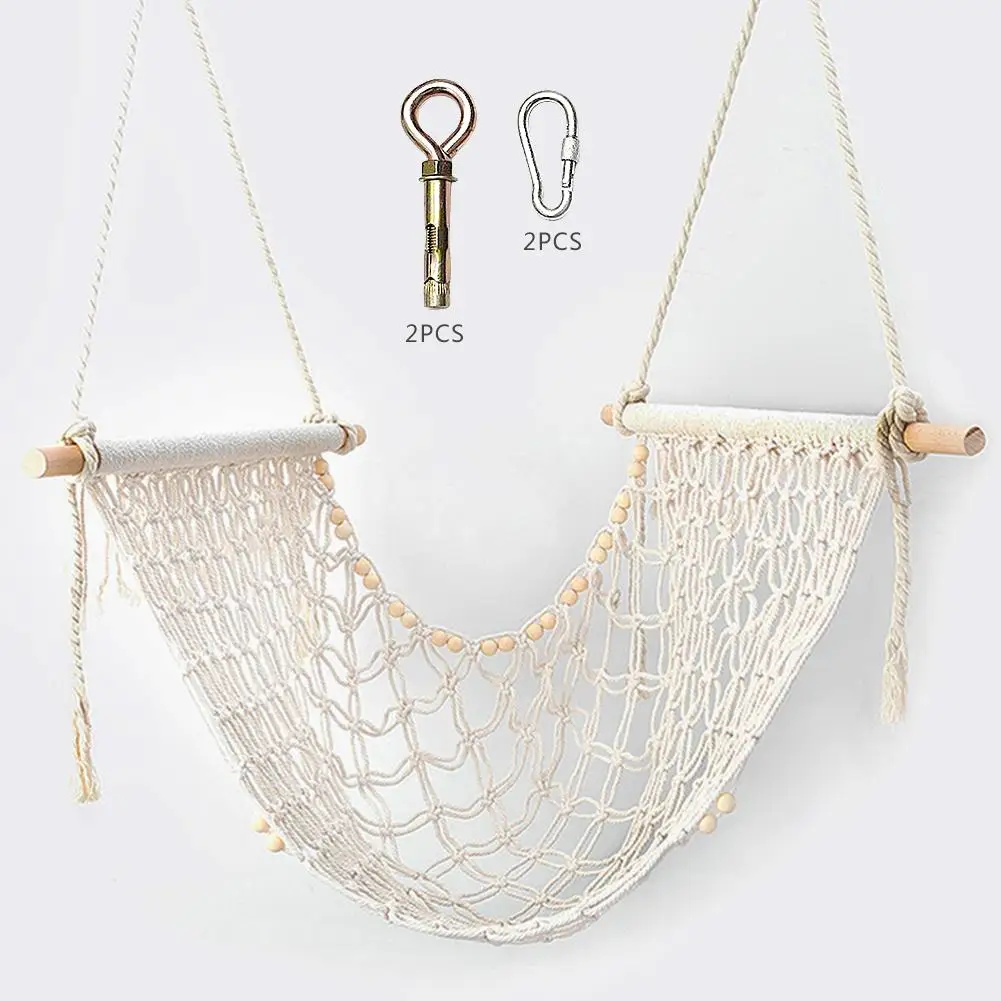 

Tassel Handmade Weaving Swing Children's Room Decoration Shooting Props Cotton Rope Swings Set Lazy Net Red Swing Outdoor Toys