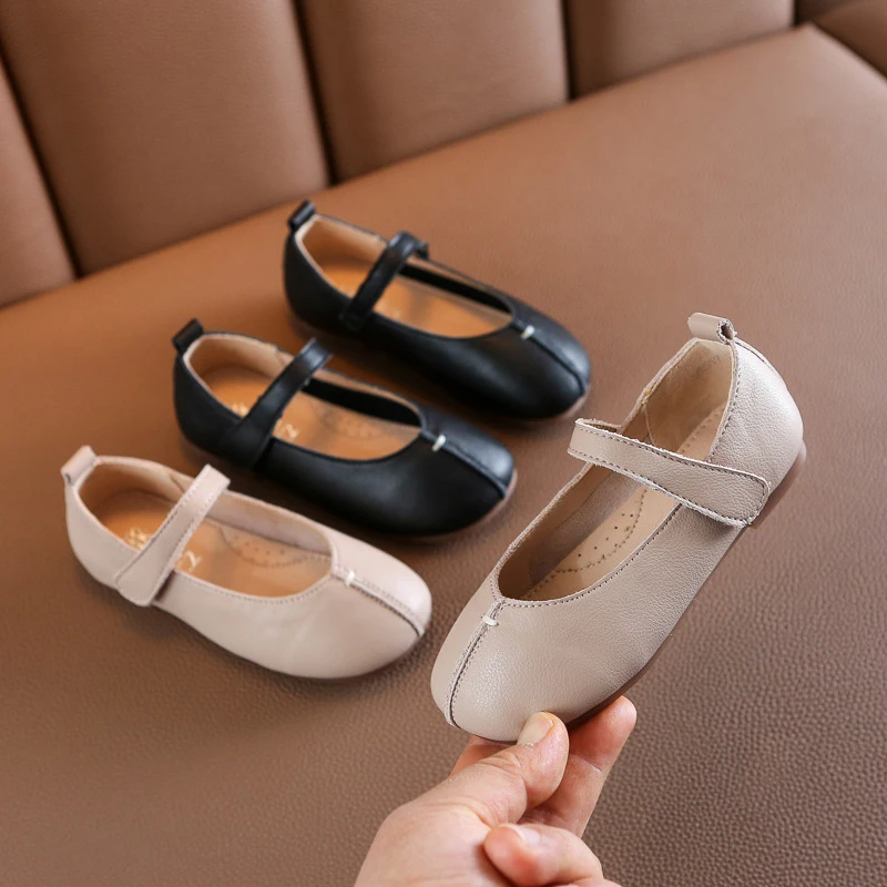 

Super Quality Genuine Leather Children Shoes For Girl Contrast Stitching Moccasins Footwear Comfortable Slip-on Espadrilles