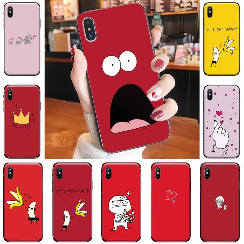 Мягкий чехол для телефона с мультяшным изображением банана Memes iPhone 11 12 pro XS MAX 8 7 6 6S