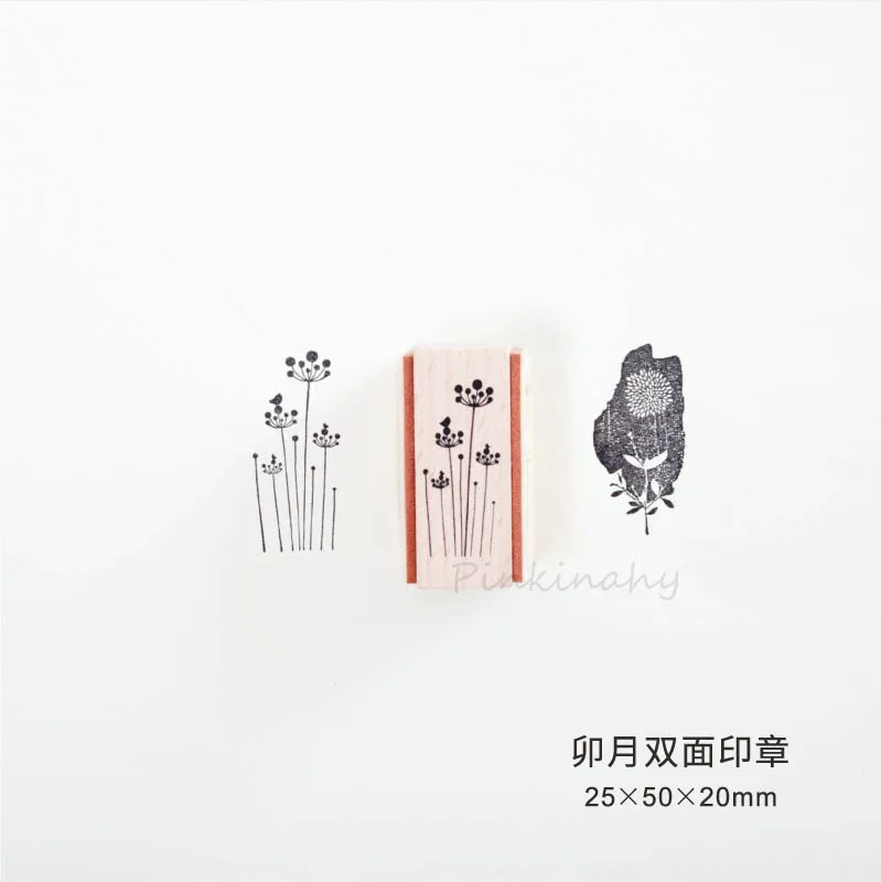 Fragrant Grass Collection wood stamp Plants wooden rubber stamps for scrapbooking Handmade card diy stamp Photo Album Craft gift - Цвет: 2