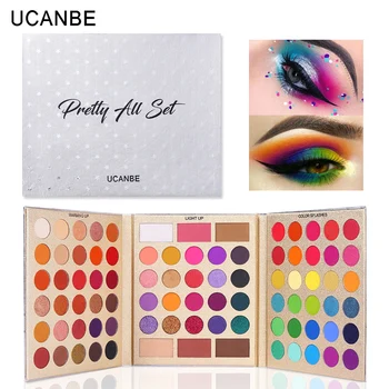 

UCANBE 86 Color Pretty All Set Palette Matte Shimmer Glitter Pigment Shades with Highlighter Contour Blusher Eye Face Makeup Set