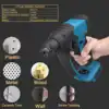 18V Rechargeable Brushless Cordless Rotary Hammer Drill Electric Demolition Hammer Power Impact Drill Adapted To Makita Battery ► Photo 2/6