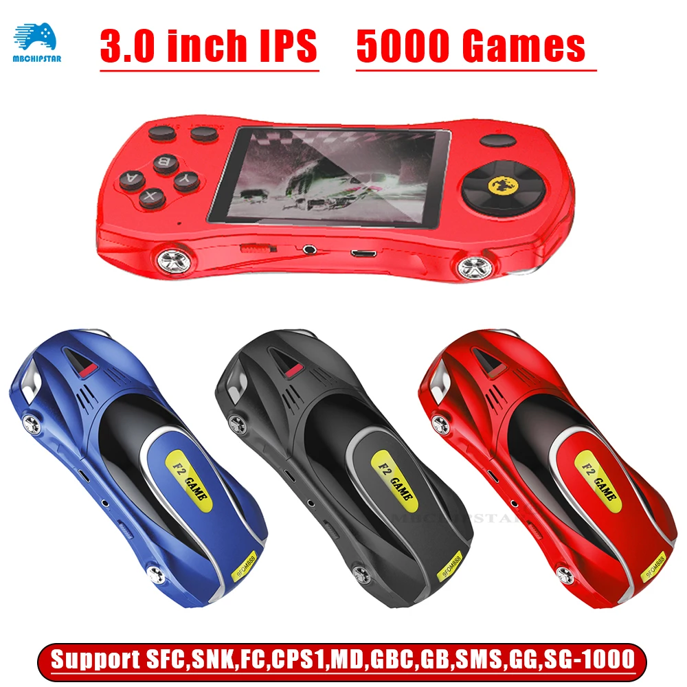 F2 Family Pocket 3inch IPS Handheld Video Game Console 5000+ Retro Games Support SFC 32G Game Player With Handheld Gamepad