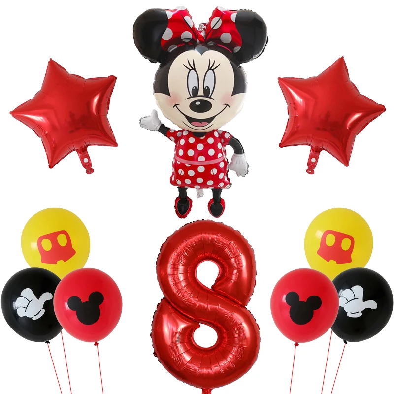 Темный хаки 10 шт./компл. 110 см Микки и Минни Маус латексные шары Baby Shower 1st День Рождения Декоративные детские игрушки cumpleaños надувная воздушная - Цвет: Темный хаки