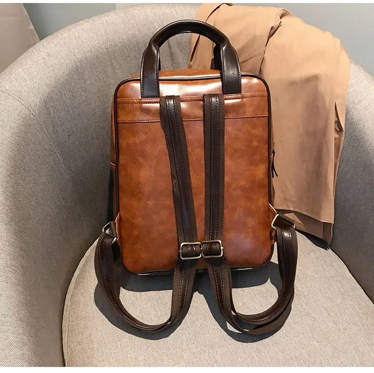mochila feminina, школьные сумки с защитой от кражи, водонепроницаемые, для путешествий, для ноутбука, коричневый кожаный большой рюкзак для женщин, дизайнерский