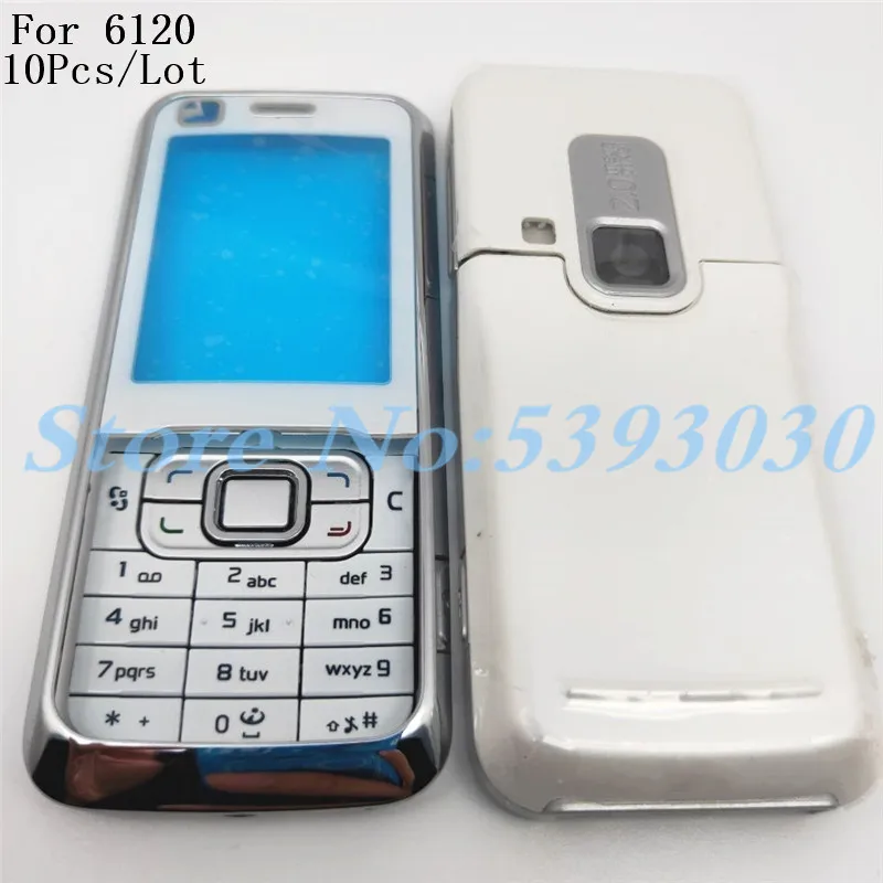 10 шт./лот, новинка, чехол для телефона Nokia 6120 6120C+ клавиатура+ задняя крышка батареи с логотипом