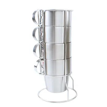 

1 Set 4Pcs 300ML Stainless Steel Camping Cup Mug Outdoor Camping Hiking Folding Portable Tea Coffee Beer Cup