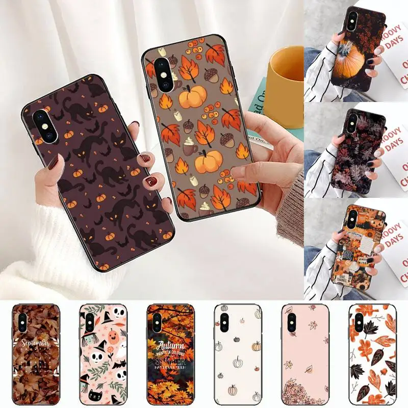 

fall fox pumpkin Halloween Phone Case for iPhone 11 12 pro MINI XS MAX 8 7 6 6S Plus X 5S SE 2020 XR