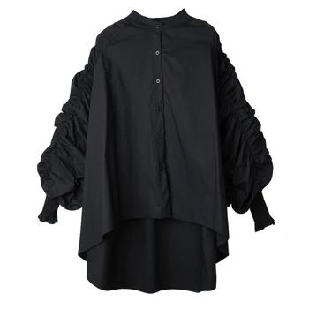 

Ladies Cotton Shirts Blouses Ruffle Full Sleeve Oversized Summer Spring 2020 Shirts & Blouses Lady Plus Size Cotton Shirt Female