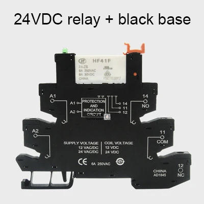 Красный 10 листов 0Ultra-thin триггерный релейный модуль HF41F-024-ZS 41F-1Z-C2-1 24V PLC-RSC - Цвет: Красный