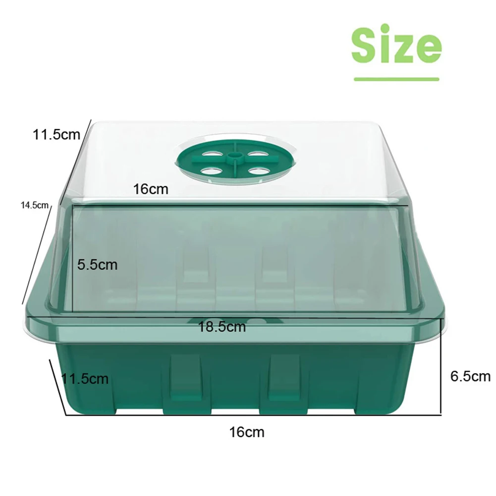Hydroponic Germination Tray Seedling Box 1-10pcs 12 Hole Seed Starter Seedling Trays Flower Plant Germination Grow Box Nursery Pots Greenhouse Gardening Mini Propagation