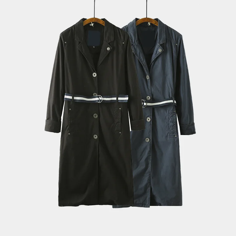 Ne40 19 осень Англия Ретро Slim Fit похудение пальто женское платье холщовый пояс длинный плащ