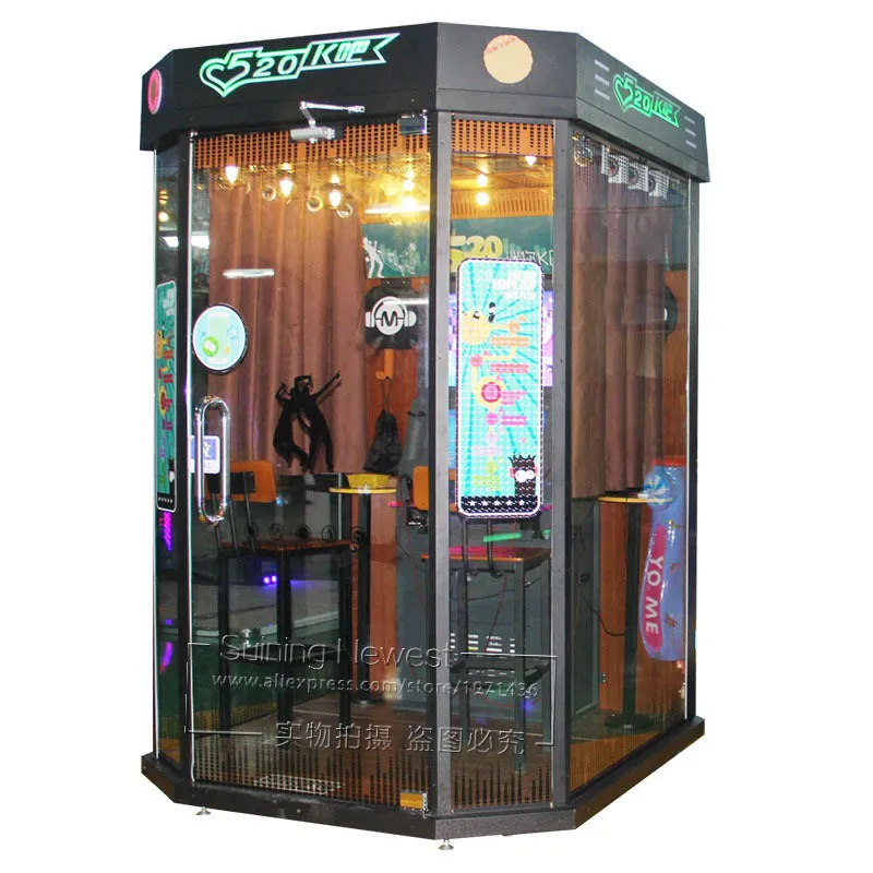 2 People Play Coin Operated Video Music House Box Practice Song Singing Room Small Karaoke KTV Booth Amusement Arcade Machine (1)