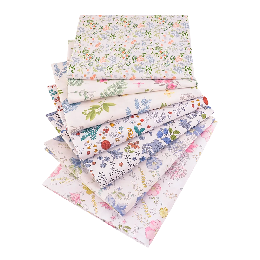 42 Pezzi Di Tessuto Di Cotone Per Quilting 25x25 Cm - Stampe Floreali, Pois E Strisce - Ideale Per Patchwork, Scrapbooking E Fai Da Te