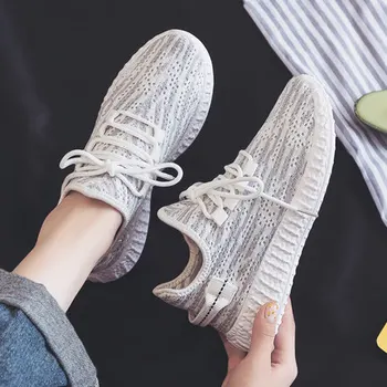 

Spring 2020 new spring sports shoes female running dad student flat Korean version of casual instagram trend