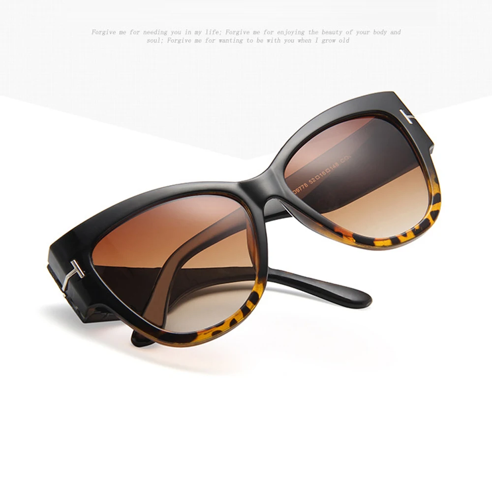 2022 New Brand Sunglasses Women Luxury Designer T Fashion Black Cat Eye oversized Sunglasses Female Gradient Sun Glasses oculos sunglasses for women