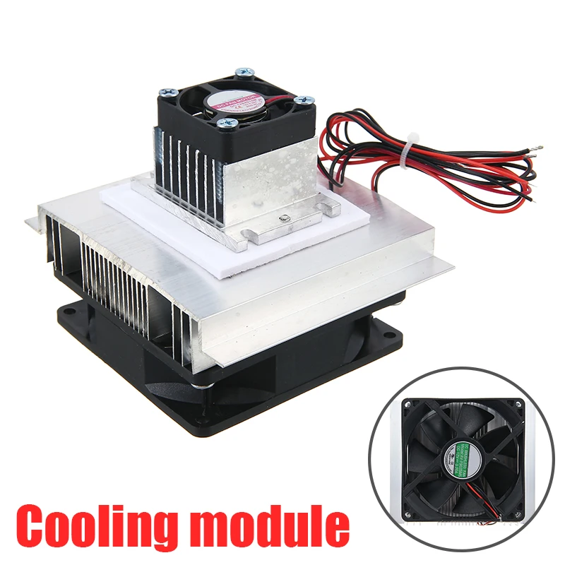 

MAYITR 1pc Semiconductor Refrigeration Module 12V 6A Thermoelectric Peltier Refrigeration Cooler Fan Cooling System Kit