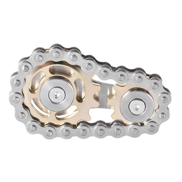 Stainless Steel Sprockets Flywheel Fingertip Gyro Sprockets Chains EDC Metal Toy Gear Gyro Drop Ship Sproket Roadbike Spinner 5