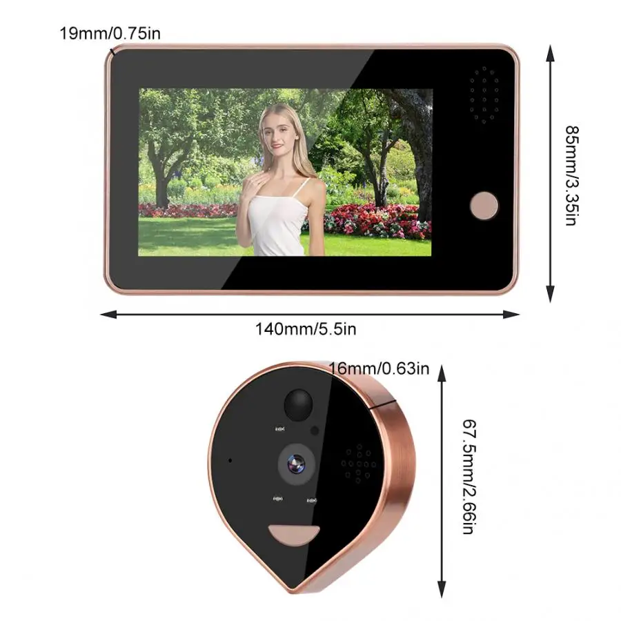 doorbell camera 4.3inches Colorful Screen Smart IR WIFI Door Viewer Video Doorbell PIR Motion Detection ring doorbell
