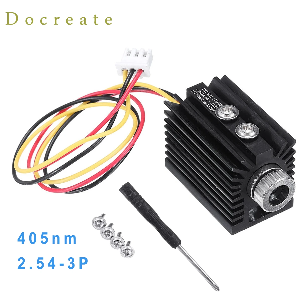 Laser Module Blue Violet Dot 405nm 100/180/300mW 2.54-3P  Variable Focus TTL/PWM Modulation w/ Heat Sink for DIY Laser Engraver cnc wood router