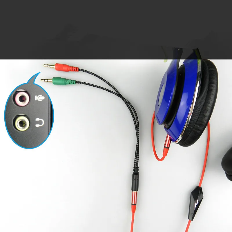 100pcs High quality 3 5mm Y Splitter 2 Jack Male To 1 Female Headphone Mic Audio Adapter Cable