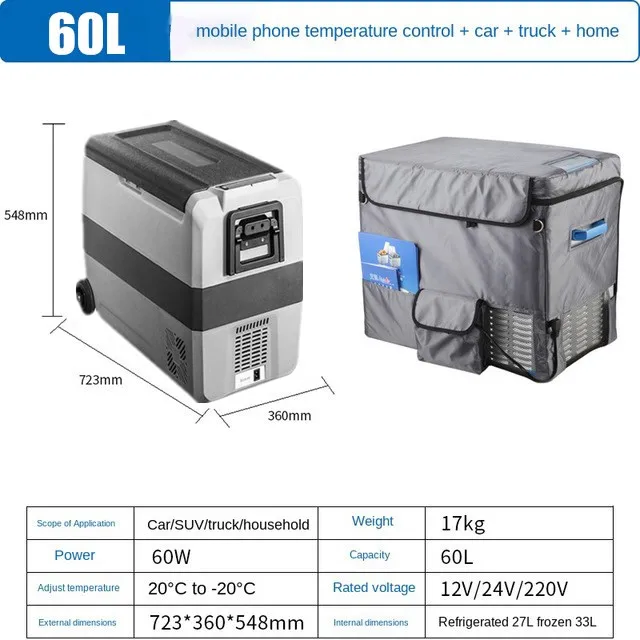 car refrigerator Car Refrigerator Mini Portable Compressor Deep Freezer 36/50/60L Dual Zone Fridge Auto AC DC12/24V Camping Outdoor Travel Home mini fridge for car Car Fridges & Heaters