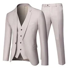 Chaqueta de traje de negocios para hombre, blazer, pantalones, chaleco de boda de tres piezas, trajes profesionales de talla grande, novedad de 2021