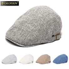Льняной дышащий берет в студенческом стиле мужская летняя Уличная Повседневная шляпа из хлопка и льна Берет с фабрики