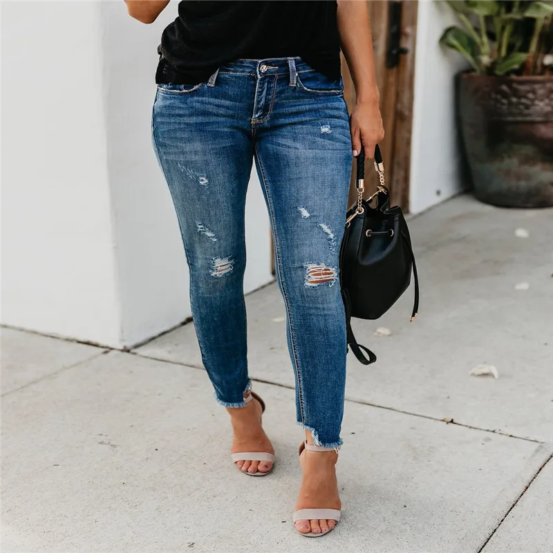 2020 Spring New High Street Elasticity Skinny Jeans Women Fashion Hollow Out Hole Bleached Vintage Push Up Denim Pants Femme 2020 Spring New High Street Elasticity Skinny Jeans Women Fashion Hollow Out Hole Bleached Vintage Push Up Denim Pants Femme
