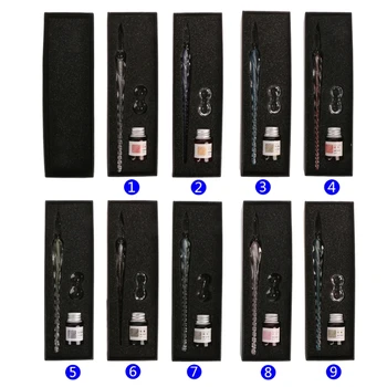

Crystal Glass Dip Pen Set Non-carbon Ink Fountain Signature Pen Writing Tools