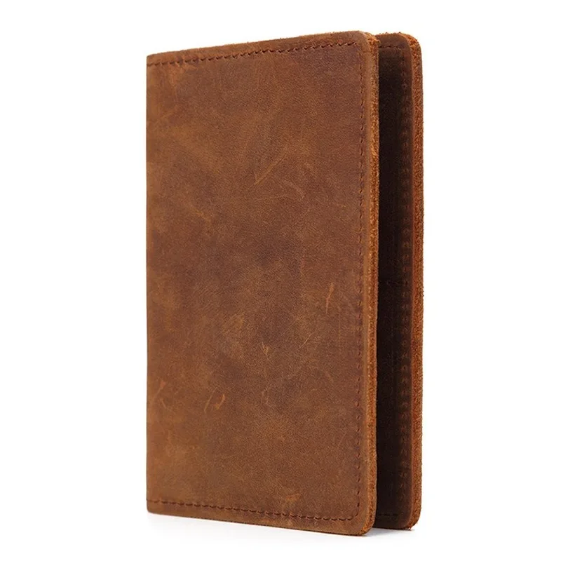 Vintage Genuine Leather Passport Holder and Slim Card Wallet