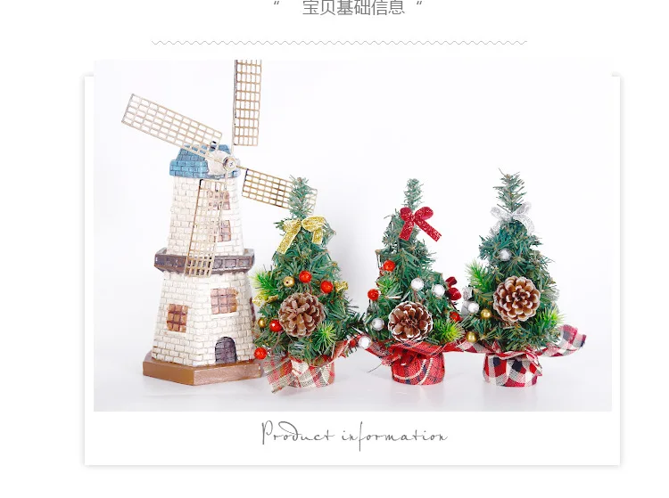 Mini Small Desktop Christmas Tree Festive Home Miniature Family Dress Up Atmosphere Decoration Xmas Decoration Gift 20cm