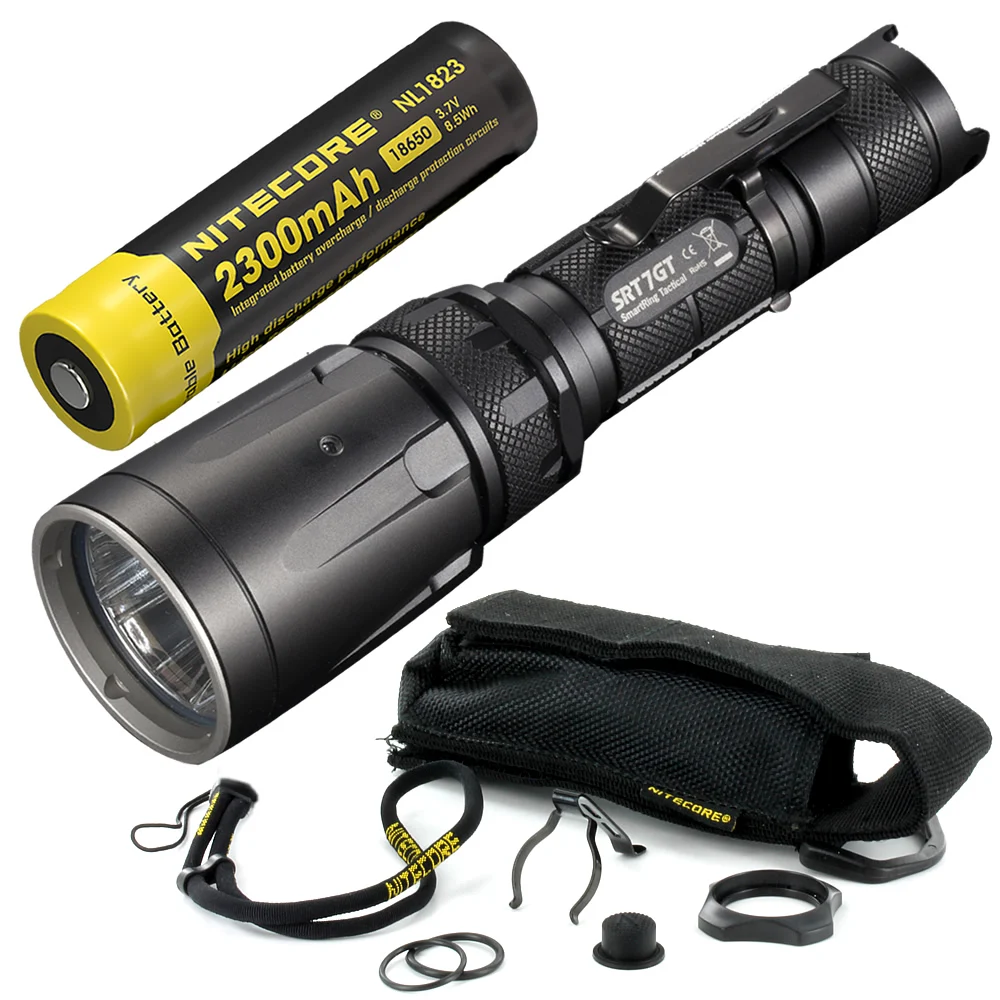 NITECORE RGB+ УФ-светильник SRT7GT с перезаряжаемой батареей 18650 CREE XP-L HI V3 светодиодный умный кольцевой водонепроницаемый светильник-вспышка - Испускаемый цвет: 2300mAh NL1823