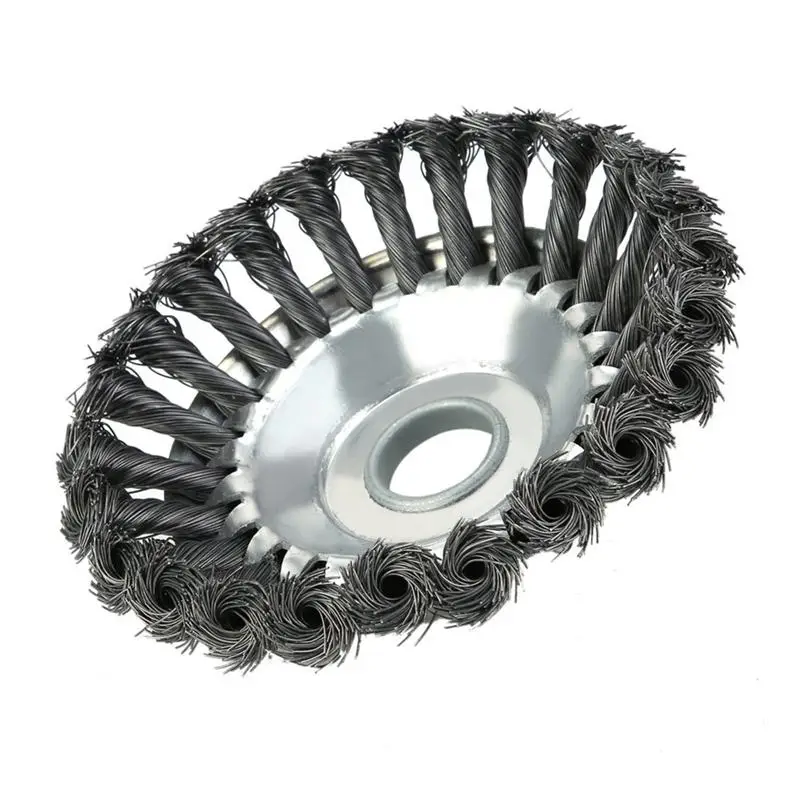 DANIU Diameter 150mm or 200mm ID 25mm Steel Wire Wheel Brush High Carbon Steel Trimmer Head for Lawnmower Derusting