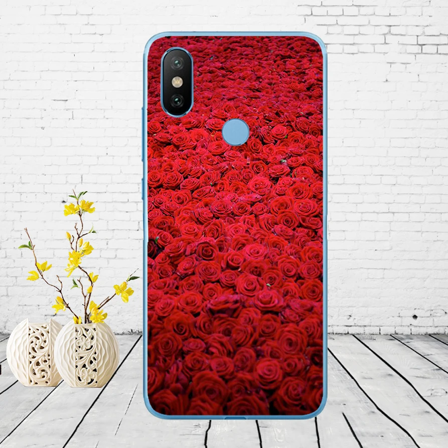 06DD красивый сад красные розы цветы Мягкий силиконовый чехол для Xiao mi Red mi 6 6a mi 8 a2 lite note 5 6 pro 7 Case