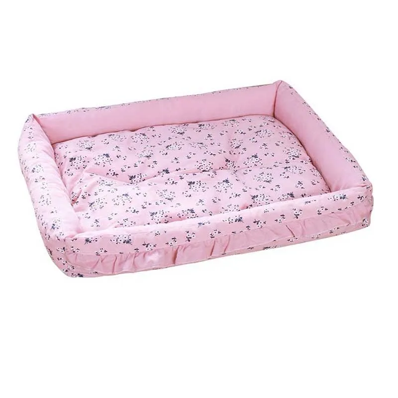 pink floral Dot Цветочная кровать для собаки с гирлянда из шариков Pet коврик для щенка для маленьких средних коврик для собак для питомца питомник котенок Лежанка для котиков коврик для кровати - Color: pink floral
