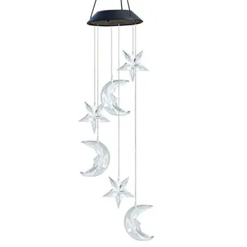 

LED Solar Wind Chime Color Changing Hanging String Light Outdoor Decorative Wind Bell Light for Home Patio Yard