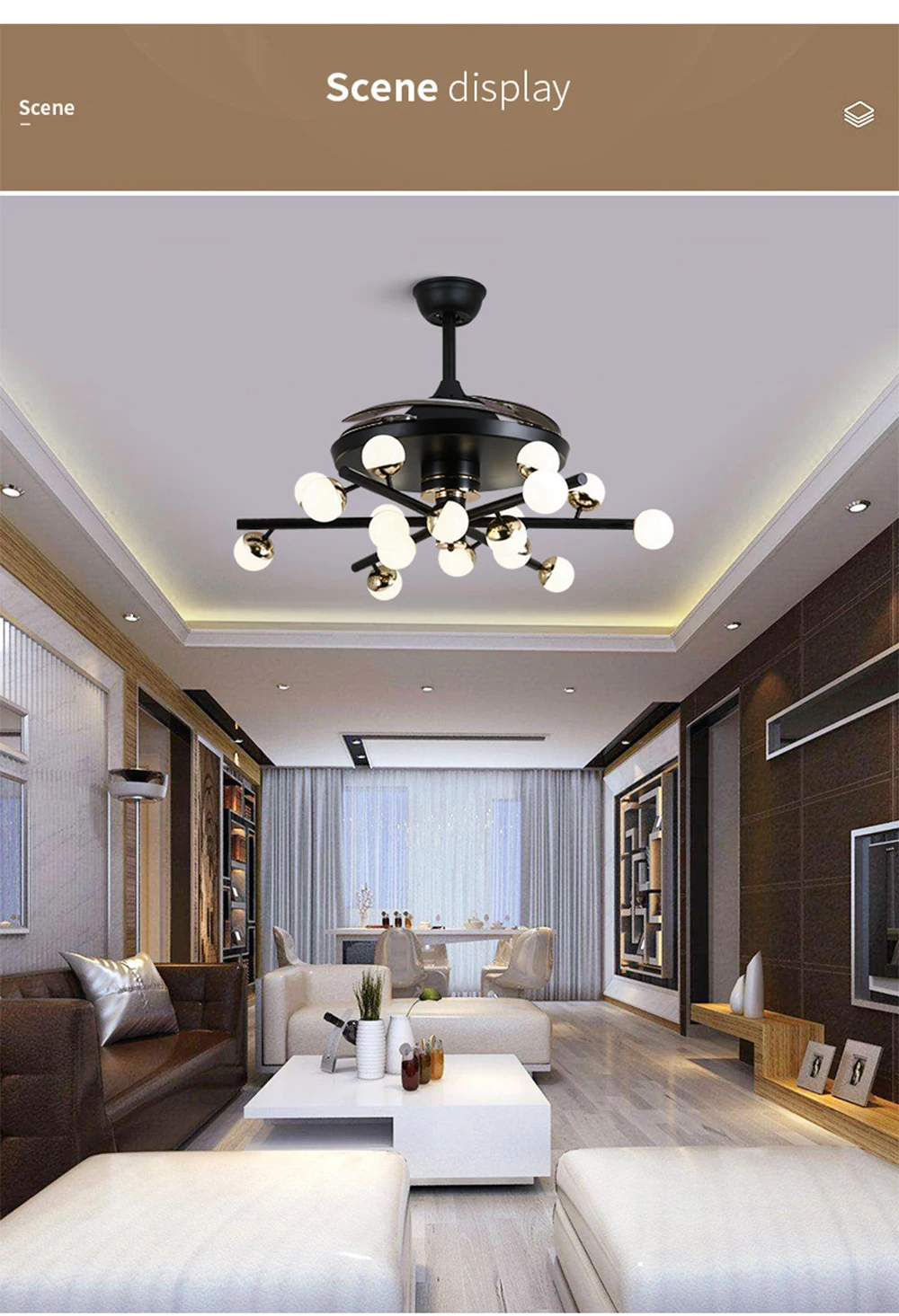 42 inch ceiling fan modern silent Inverter remote control lamp bedroom restaurant decorations creative Nordic fixture fan lamp