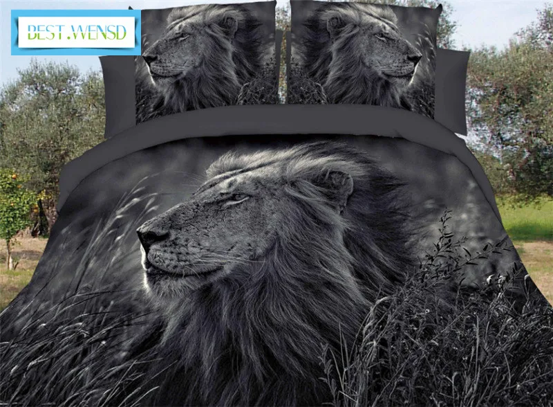 BEST.WENSD Winter Wolf Lion Bedsheet Set Bedclothes 3d Dug Bed Coverlet-200*230 Dachshund Bedding Article Duvet Cover Beddengoed | Дом и сад