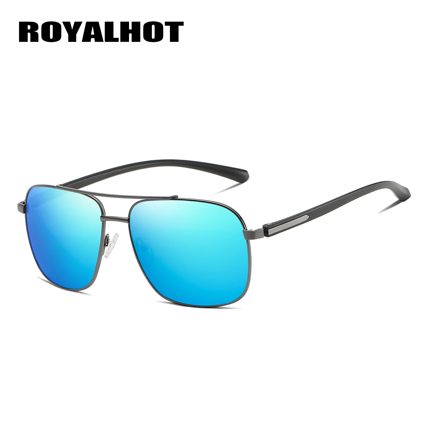 RoyalHot, мужские, женские, ретро, поляризационные, алой, квадратная оправа, солнцезащитные очки, для вождения, солнцезащитные очки, оттенки, Oculos masculino, мужские, 900100 - Цвет линз: Grey Blue