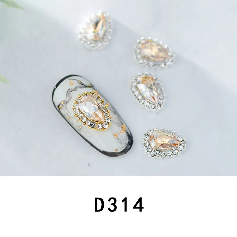 (5pcs)D314 5 шт./лот Кристаллы Блестки для украшения ногтей маникюр сплав ногтей художественные талисманы Стразы ювелирный Декор металлический японский ногтей художественный амулет - Цвет: (5pcs)D314