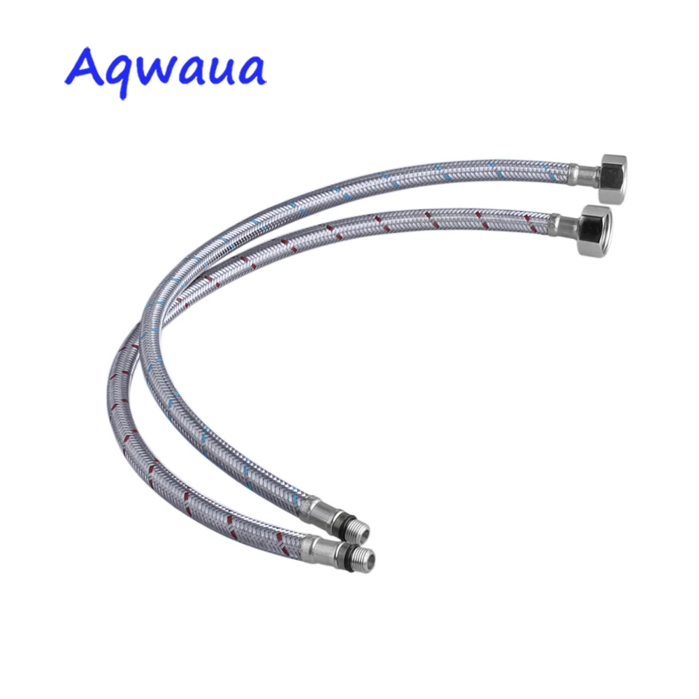 Aqwaua Faucet Hose 1 Pair Cold and Hot Water Mixer Water Supply Flexible Pipe Crane Hoses 40/50/60CM