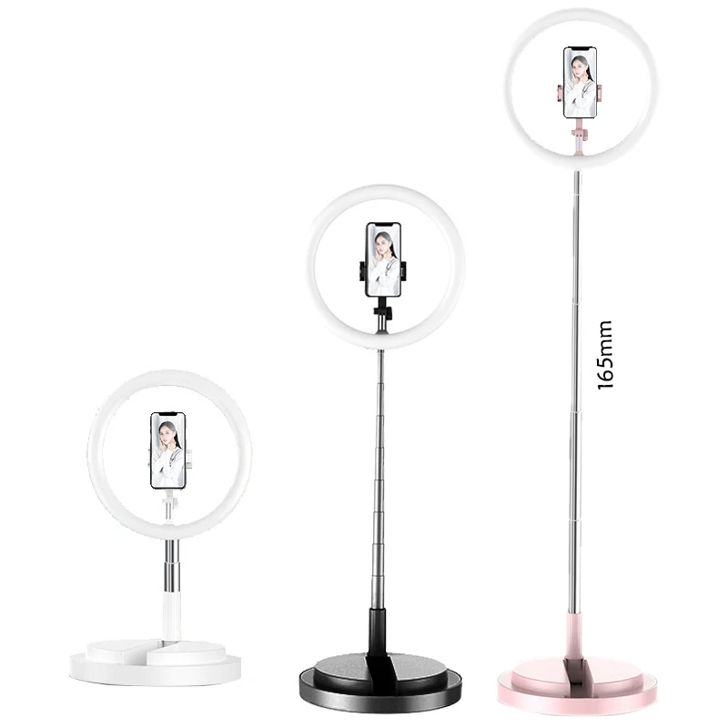 6inch /26cm YouTube tiktok LED Desktop Ring Light Mini Dimmable 1.65cm Tripod Stand USB Plug For Video Live Photo Photography