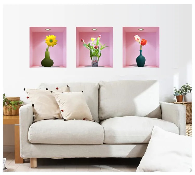 3D Model Vase Living Room Sofa Television Bedside Background Wall Decorative Stickers Z-003 Landscape Painting