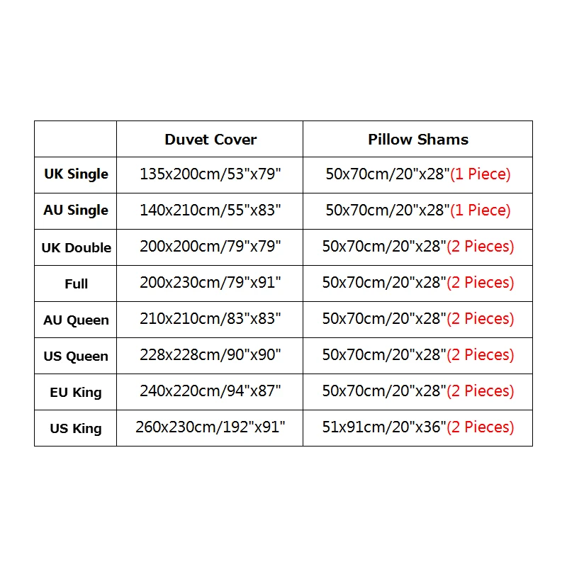 Duvet Cover& Pillow Shams Set 8 Size Single Double Full Queen King Size 240/220 200*200 150x200 Ultra Soft Brushed Fabric